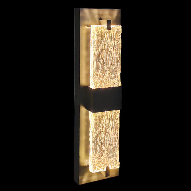 Double Rippled Wall Light Black - Image 2