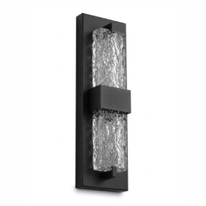 Double Rippled Wall Light Black