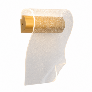 Wave Wall Light Satin Gold with Glitter