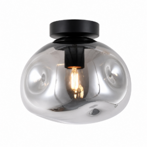 Molten Black Smoke Blass Ceiling Light